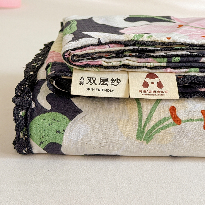 花伞家居 2026新款蕾丝花边款皱皱双层纱单床单床单单件含买家秀 床单-盛开粉