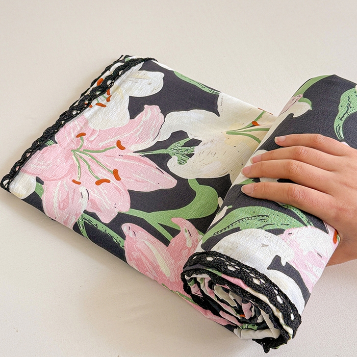 91家纺网 家纺一手货源 找家纺 花伞家居 2026新款蕾丝花边款皱皱双层纱单床单床单单件含买家秀 床单-盛开粉