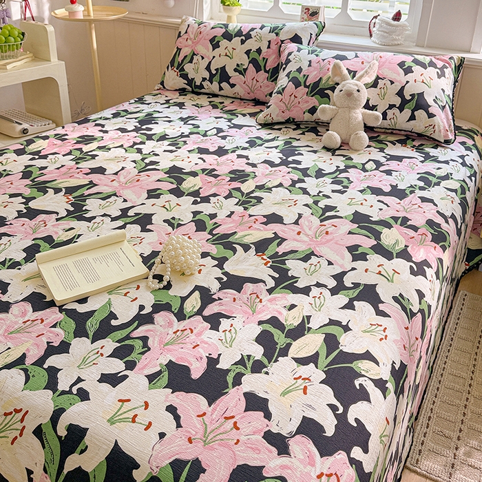 91家纺网 家纺一手货源 找家纺 花伞家居 2026新款蕾丝花边款皱皱双层纱单床单床单单件含买家秀 床单-盛开粉