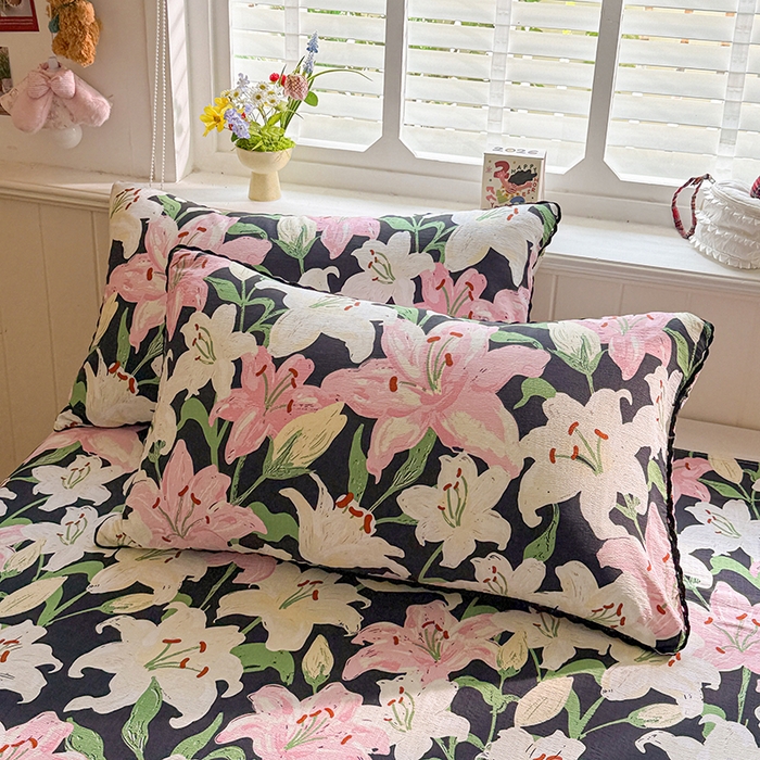 91家纺网 家纺一手货源 找家纺 花伞家居 2026新款蕾丝花边款皱皱双层纱单床单床单单件含买家秀 床单-盛开粉