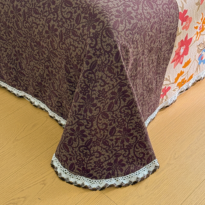 91家纺网 家纺一手货源 找家纺 花伞家居 2026新款蕾丝花边款皱皱双层纱单床单床单单件含买家秀 床单-予美