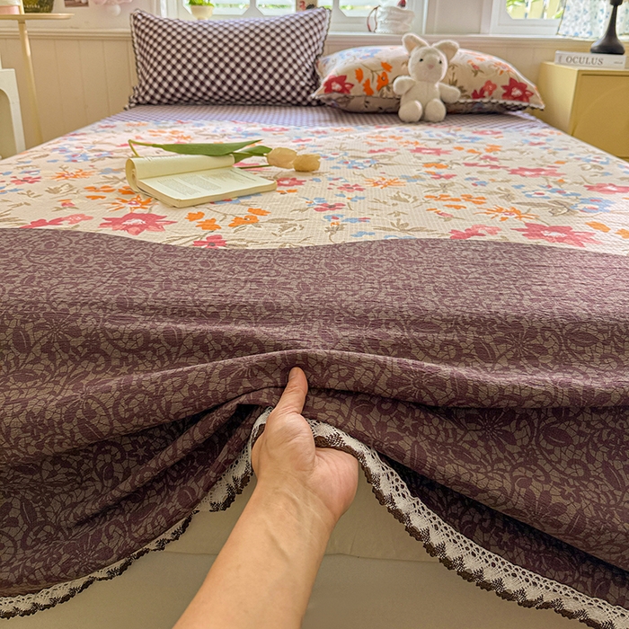 91家纺网 家纺一手货源 找家纺 花伞家居 2026新款蕾丝花边款皱皱双层纱单床单床单单件含买家秀 床单-予美