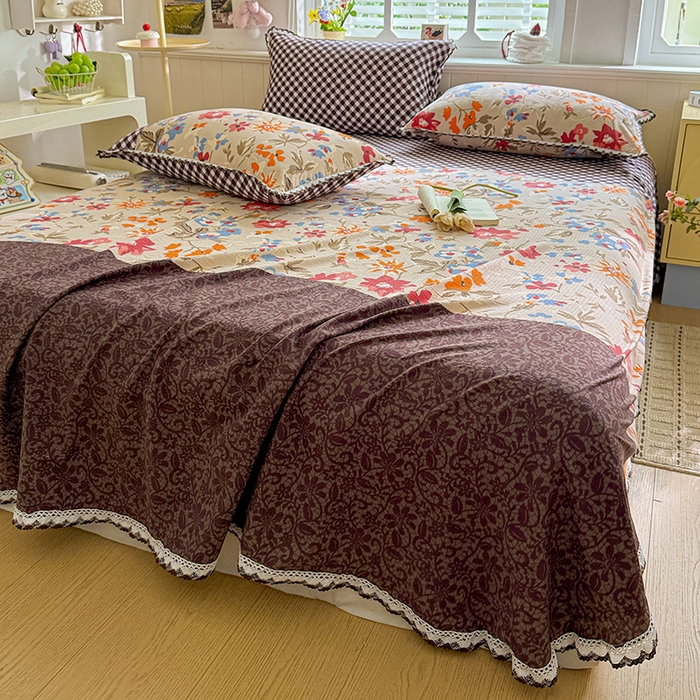 91家纺网 家纺一手货源 找家纺 花伞家居 2026新款蕾丝花边款皱皱双层纱单床单床单单件含买家秀 床单-予美