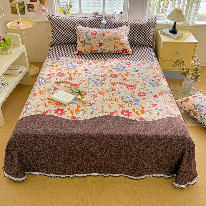 91家纺网 家纺一手货源 找家纺 花伞家居 2026新款蕾丝花边款皱皱双层纱单床单床单单件含买家秀 床单-予美