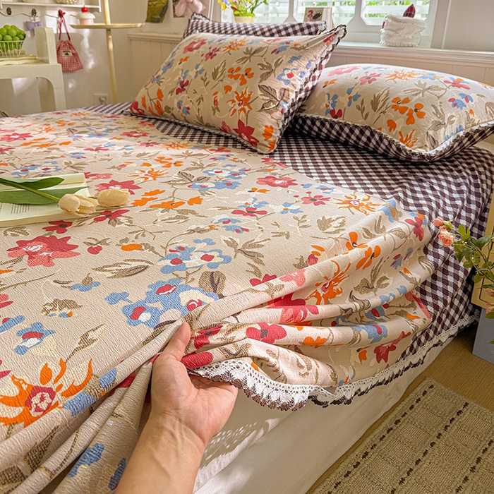 91家纺网 家纺一手货源 找家纺 花伞家居 2026新款蕾丝花边款皱皱双层纱单床单床单单件含买家秀 床单-予美