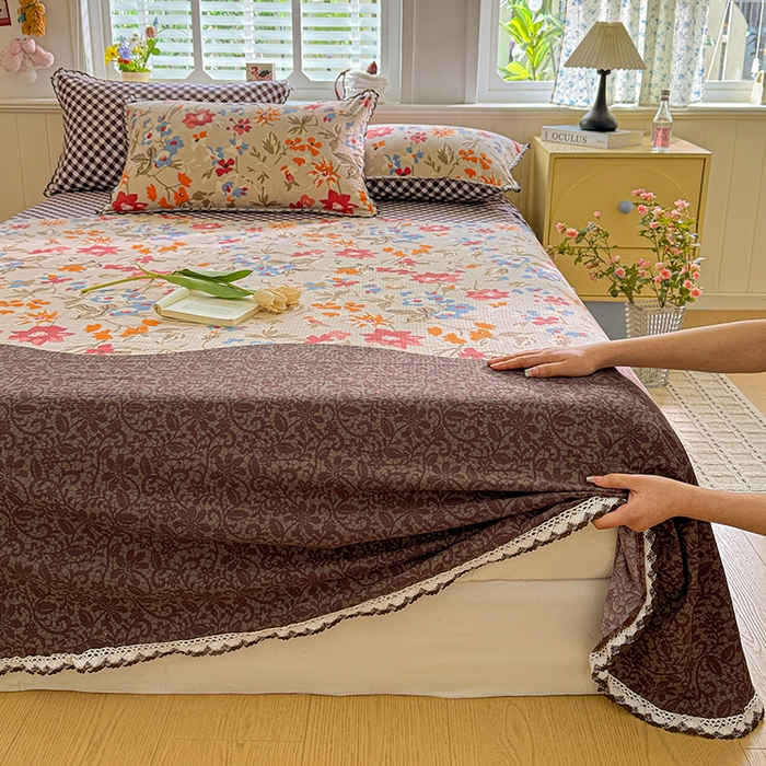 91家纺网 家纺一手货源 找家纺 花伞家居 2026新款蕾丝花边款皱皱双层纱单床单床单单件含买家秀 床单-予美