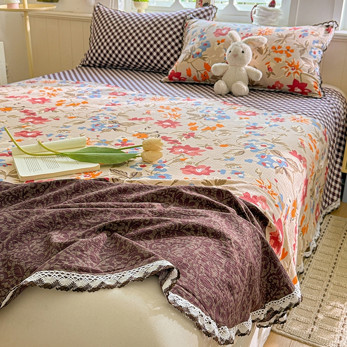 91家纺网 家纺一手货源 找家纺 花伞家居 2026新款蕾丝花边款皱皱双层纱单床单床单单件含买家秀 床单-予美