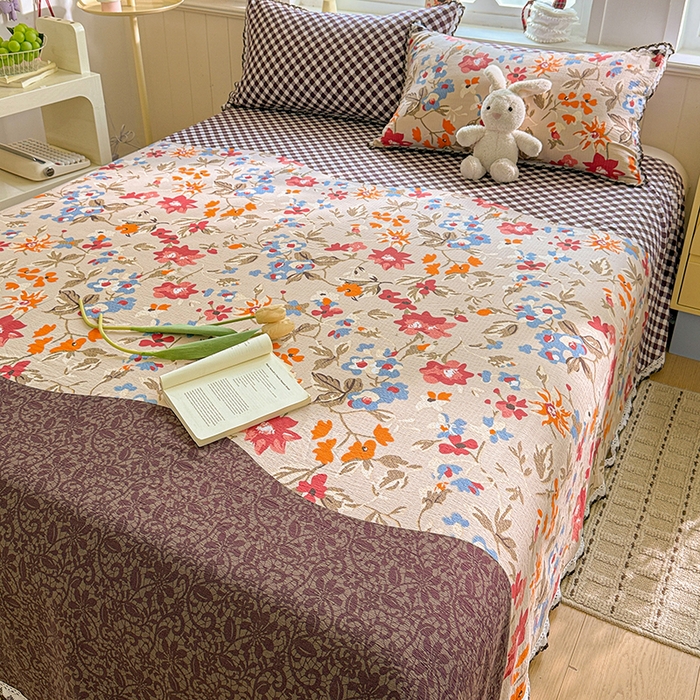 91家纺网 家纺一手货源 找家纺 花伞家居 2026新款蕾丝花边款皱皱双层纱单床单床单单件含买家秀 床单-予美