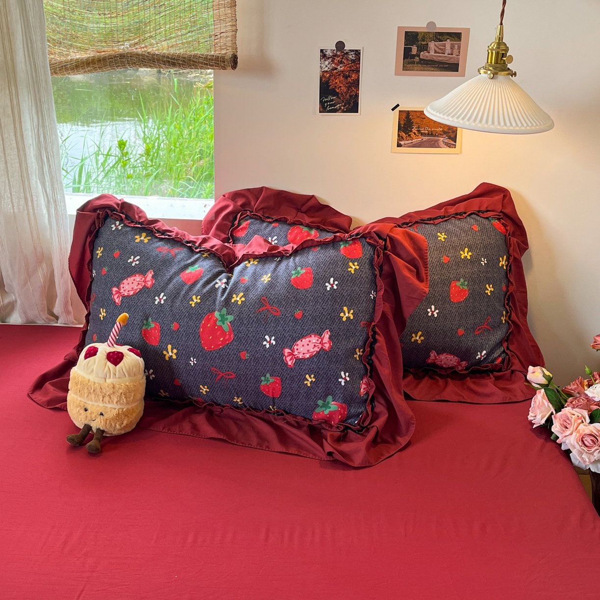 91家纺网 家纺一手货源 找家纺 花伞家居 2026新款韩系大花边加厚磨毛四件套含买家秀 韩版-芝芝莓莓