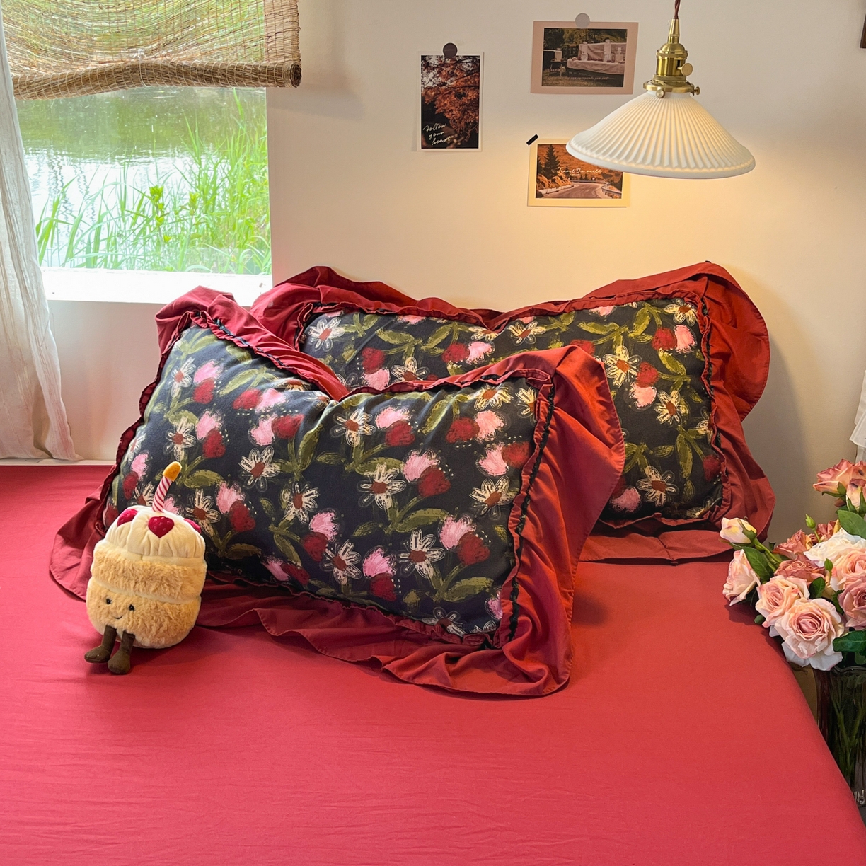 91家纺网 家纺一手货源 找家纺 花伞家居 2026新款韩系大花边加厚磨毛四件套含买家秀 韩版-花颂