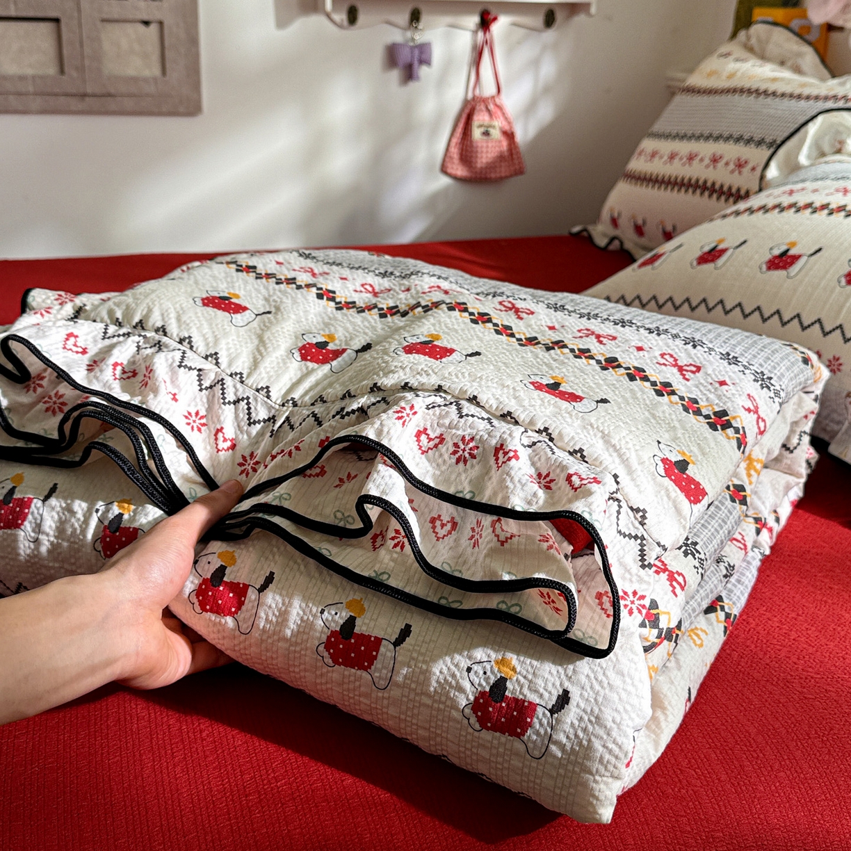 91家纺网 家纺一手货源 找家纺 （总）水墨江南 2026新款泡芙纱花边夏被四件套