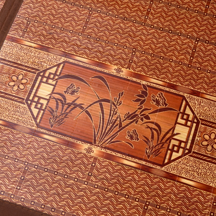 91家纺网 家纺一手货源 找家纺 好艺佳 2026新品竹席凉席冰丝席印花冰藤席折叠夏季草席单人双人宿舍学生 君子兰