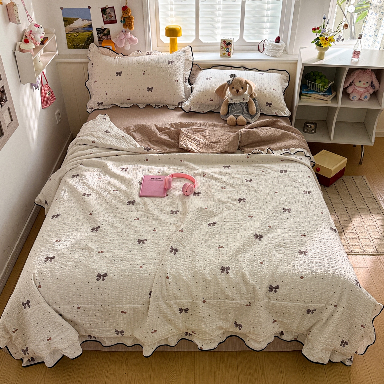 91家纺网 家纺一手货源 找家纺 （总）水墨江南 2026新款泡芙纱花边夏被四件套