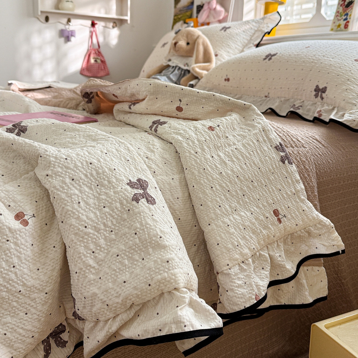 91家纺网 家纺一手货源 找家纺 （总）水墨江南 2026新款泡芙纱花边夏被四件套