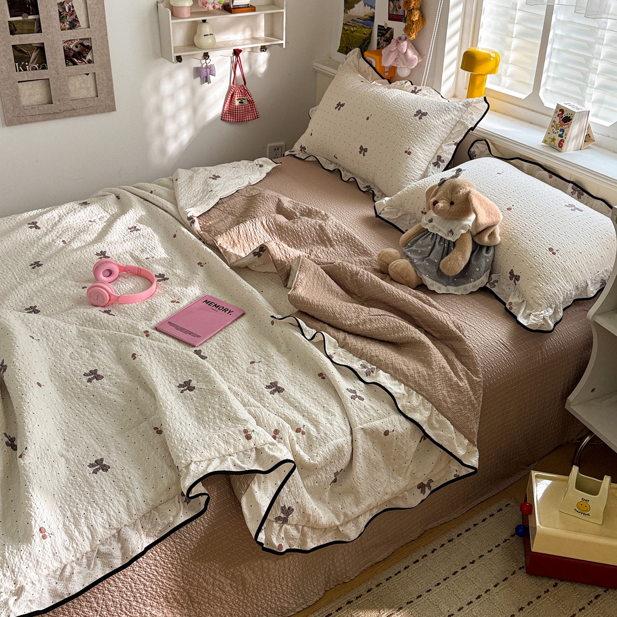 91家纺网 家纺一手货源 找家纺 （总）水墨江南 2026新款泡芙纱花边夏被四件套