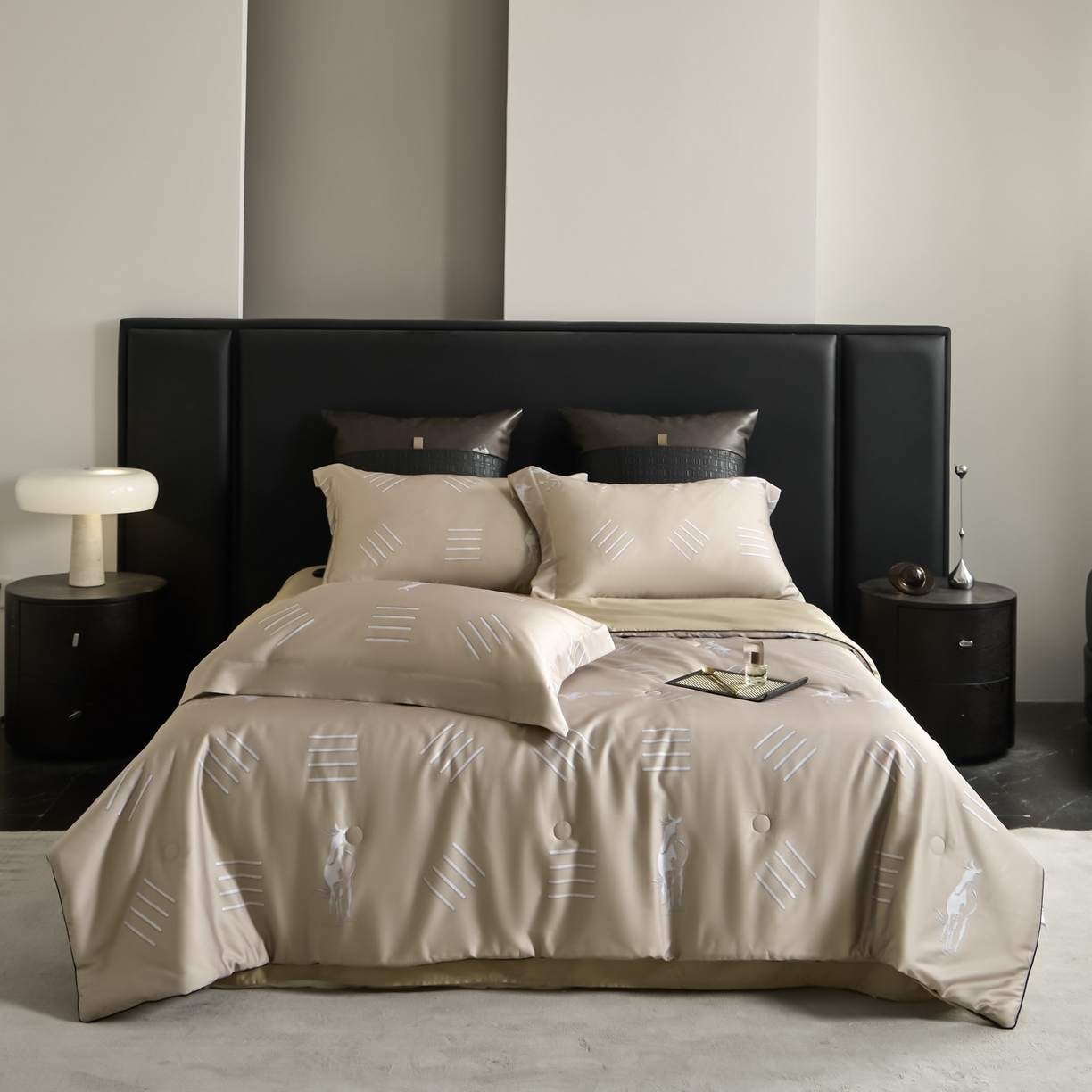 91家纺网 家纺一手货源 找家纺 新方向 2026新款数码印花A类20%蚕丝天丝棉夏被夏凉被空调被四件套-戎马一生 戎马一生-香槟