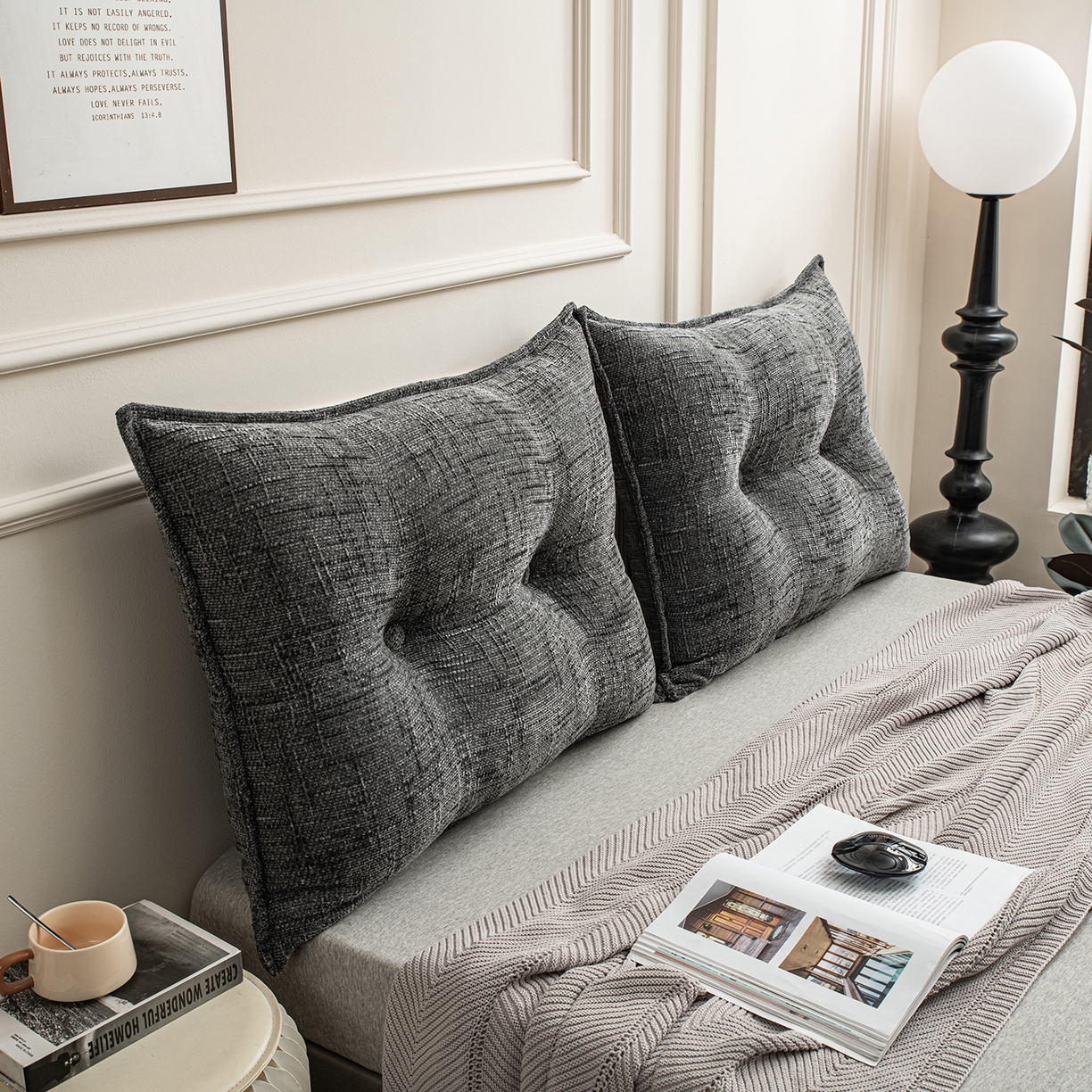 91家纺网 家纺一手货源 找家纺 美达人 2026新款肌理麻靠背 肌理-纽扣- 岩石灰