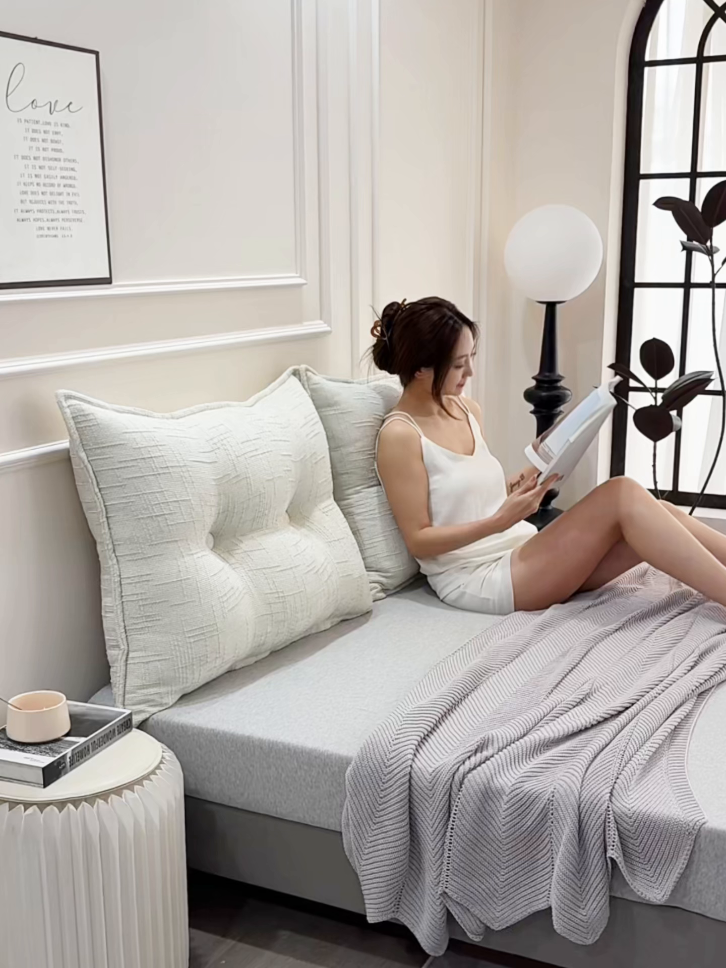 91家纺网 家纺一手货源 找家纺 美达人 2026新款肌理麻靠背 肌理-纽扣- 岩石灰