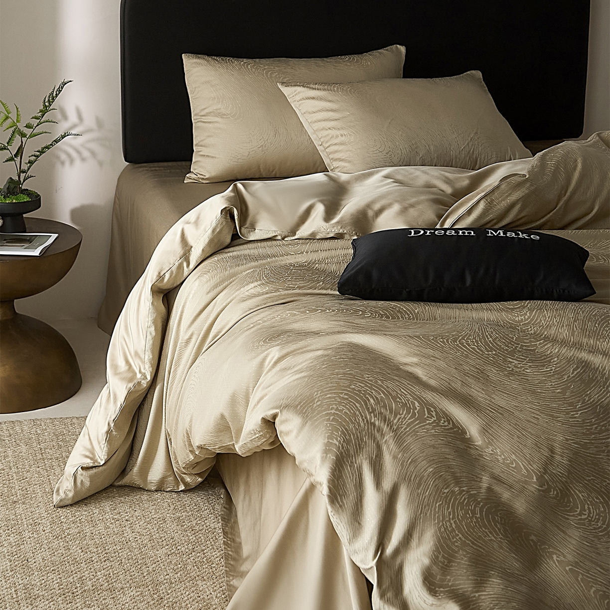 ONE TWO ONE 121 2026新款60支轻奢天丝棉床上用品四件套天丝棉提花款 墨尔本