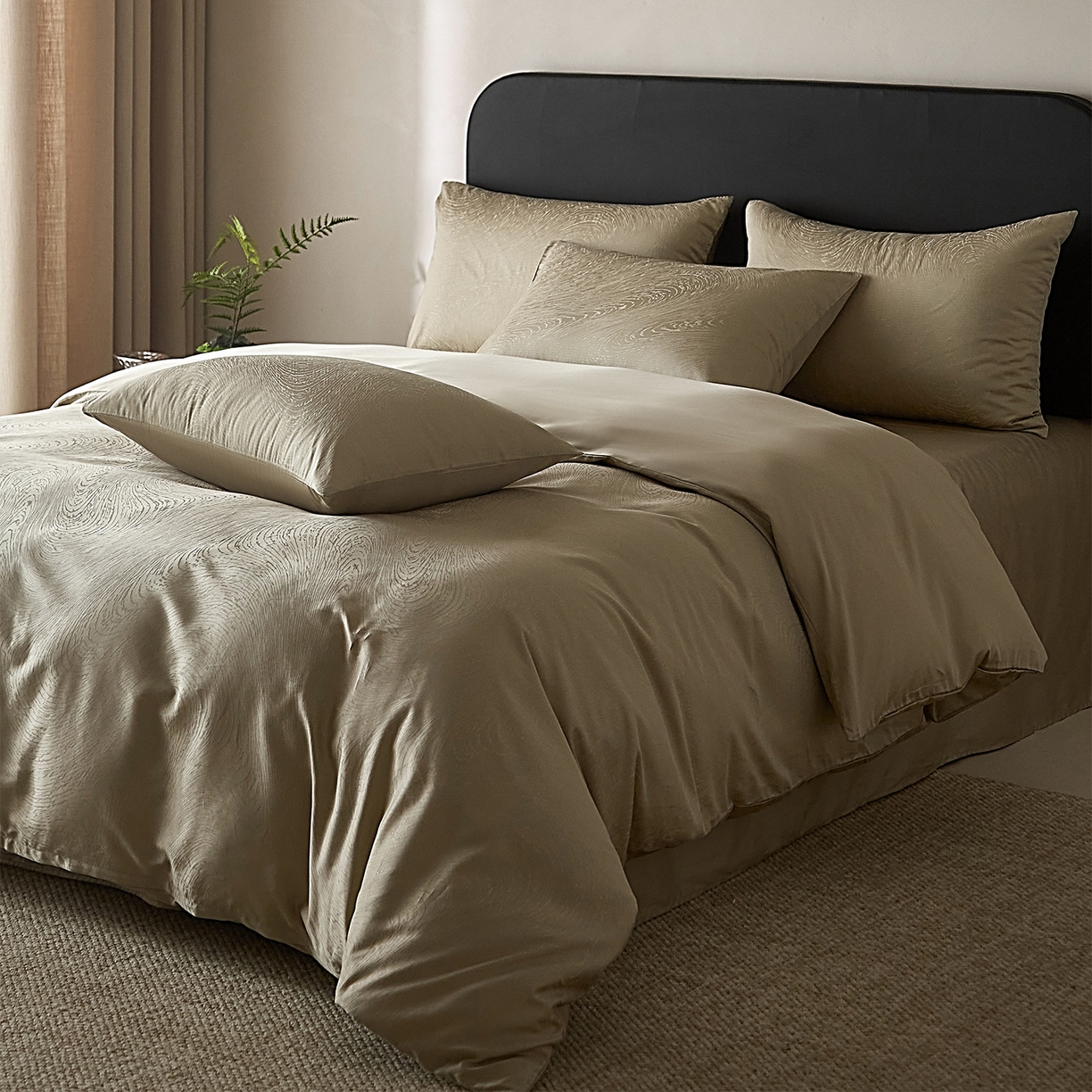 91家纺网 家纺一手货源 找家纺 ONE TWO ONE 121 2026新款60支轻奢天丝棉床上用品四件套天丝棉提花款 墨尔本