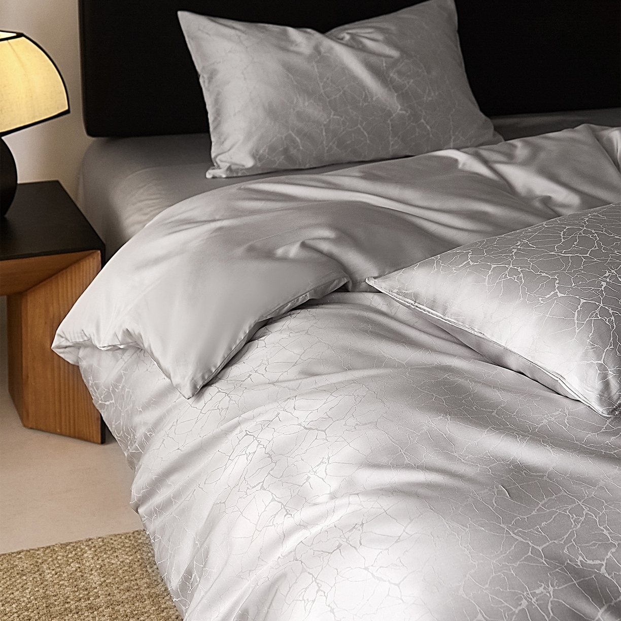 91家纺网 家纺一手货源 找家纺 ONE TWO ONE 121 2026新款60支轻奢天丝棉床上用品四件套天丝棉提花款 北海莳光