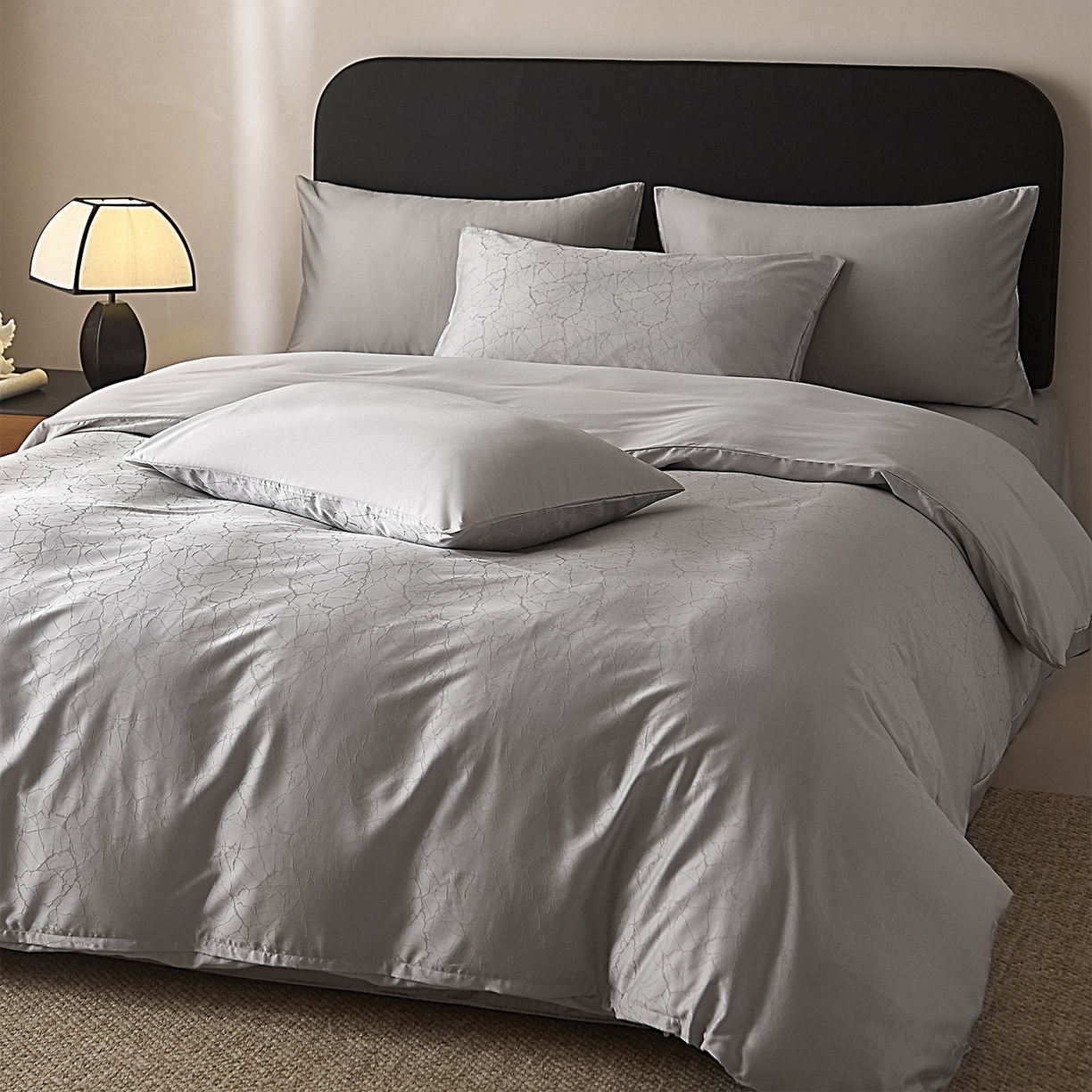 91家纺网 家纺一手货源 找家纺 ONE TWO ONE 121 2026新款60支轻奢天丝棉床上用品四件套天丝棉提花款 北海莳光