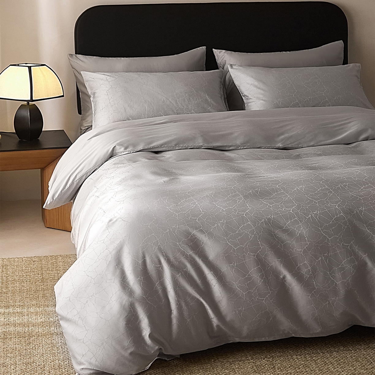 91家纺网 家纺一手货源 找家纺 ONE TWO ONE 121 2026新款60支轻奢天丝棉床上用品四件套天丝棉提花款 北海莳光