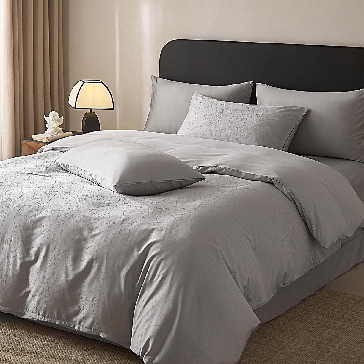 91家纺网 家纺一手货源 找家纺 ONE TWO ONE 121 2026新款60支轻奢天丝棉床上用品四件套天丝棉提花款 北海莳光