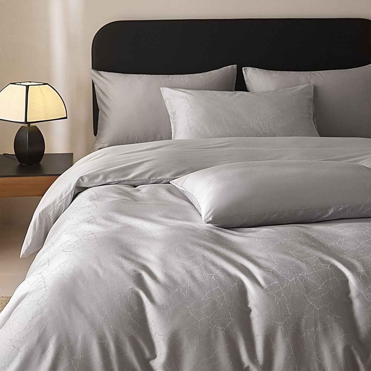 91家纺网 家纺一手货源 找家纺 ONE TWO ONE 121 2026新款60支轻奢天丝棉床上用品四件套天丝棉提花款 北海莳光