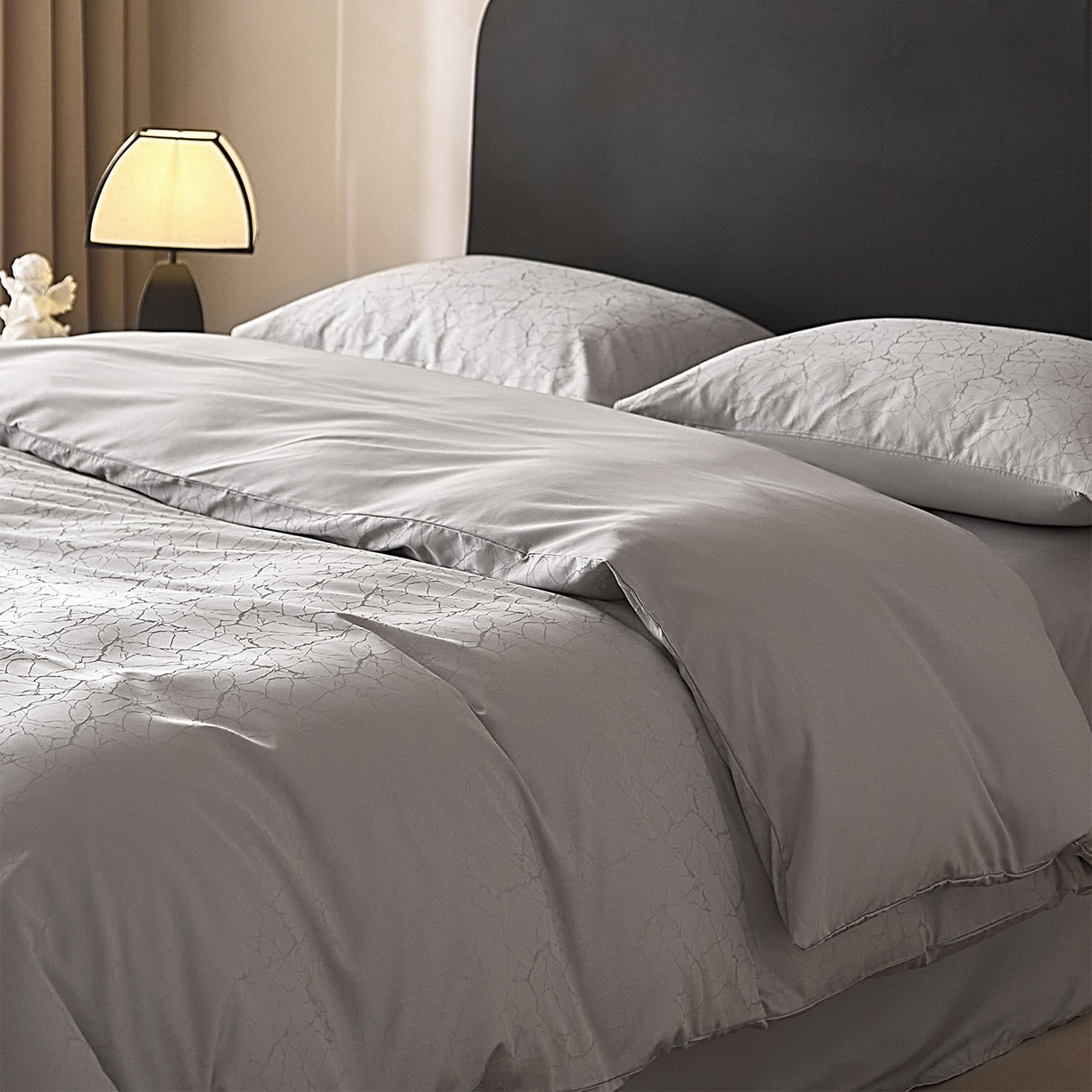 91家纺网 家纺一手货源 找家纺 ONE TWO ONE 121 2026新款60支轻奢天丝棉床上用品四件套天丝棉提花款 北海莳光