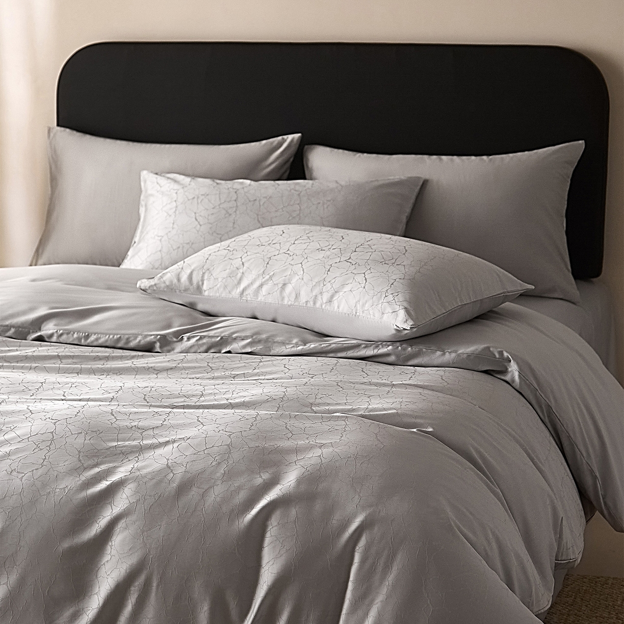 91家纺网 家纺一手货源 找家纺 ONE TWO ONE 121 2026新款60支轻奢天丝棉床上用品四件套天丝棉提花款 北海莳光