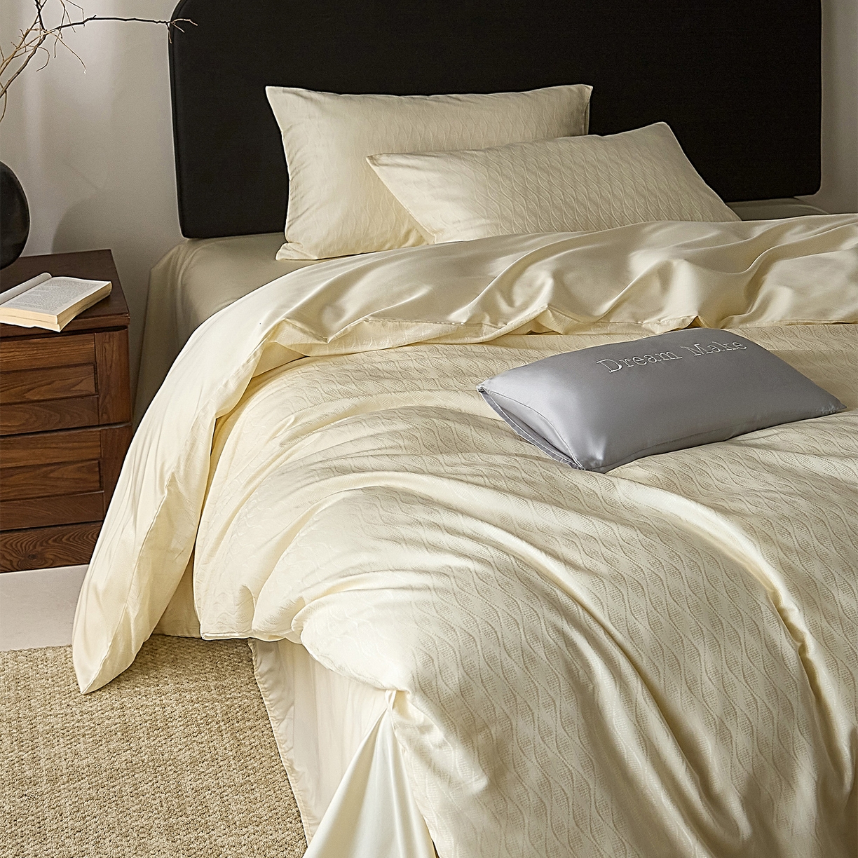 ONE TWO ONE 121 2026新款60支轻奢天丝棉床上用品四件套天丝棉提花款 步步青云