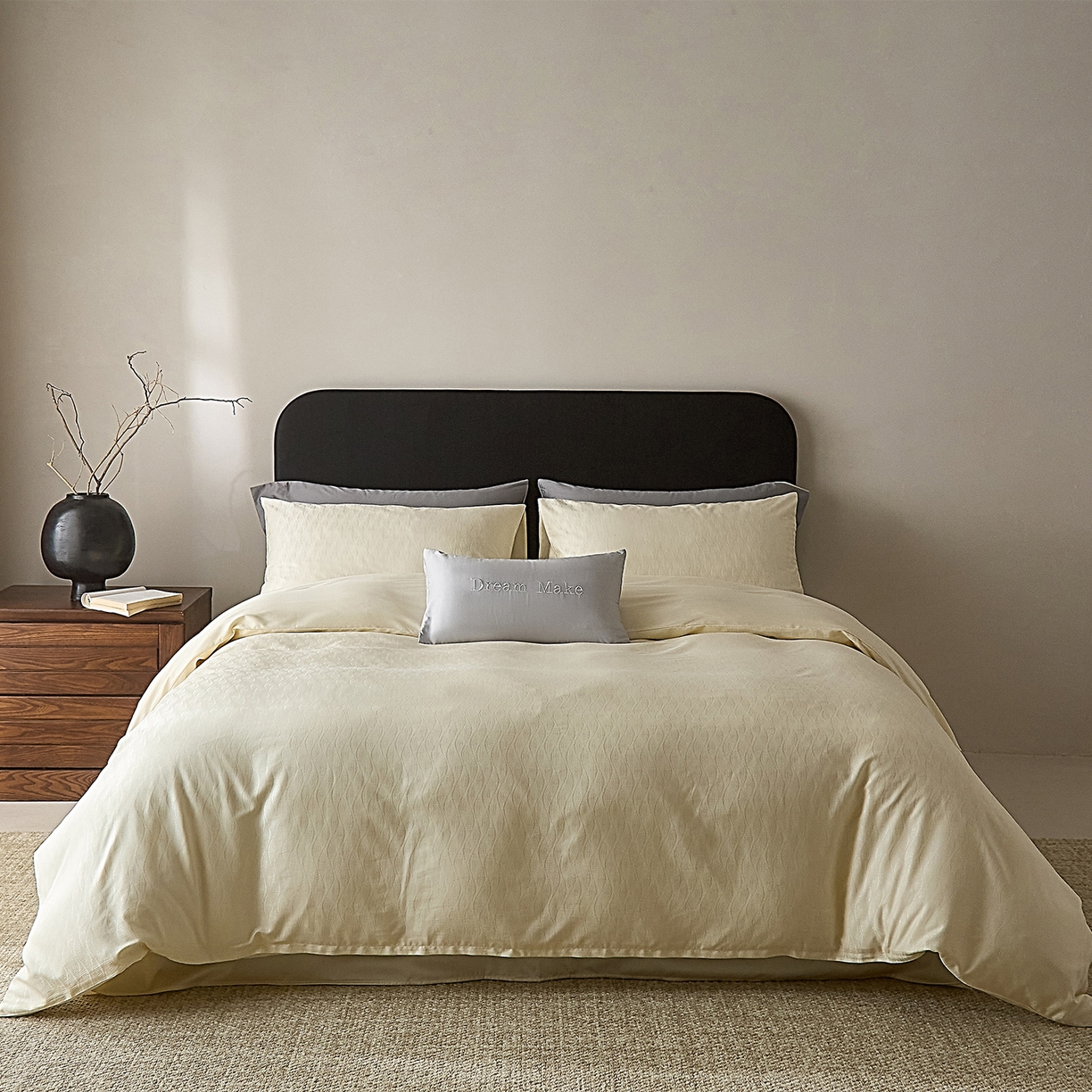 91家纺网 家纺一手货源 找家纺 ONE TWO ONE 121 2026新款60支轻奢天丝棉床上用品四件套天丝棉提花款 步步青云