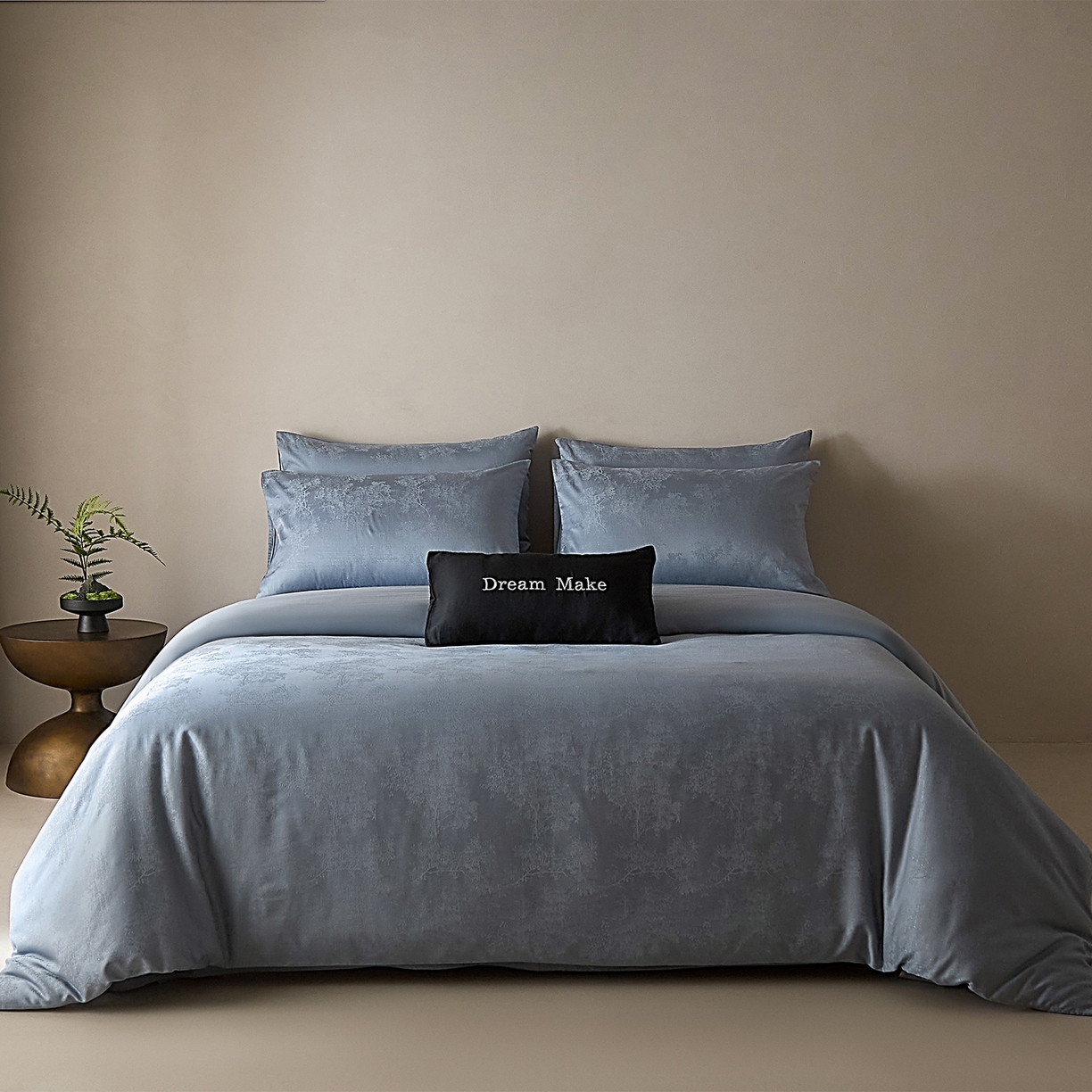 91家纺网 家纺一手货源 找家纺 ONE TWO ONE 121 2026新款60支轻奢天丝棉床上用品四件套天丝棉提花款 微风树夏