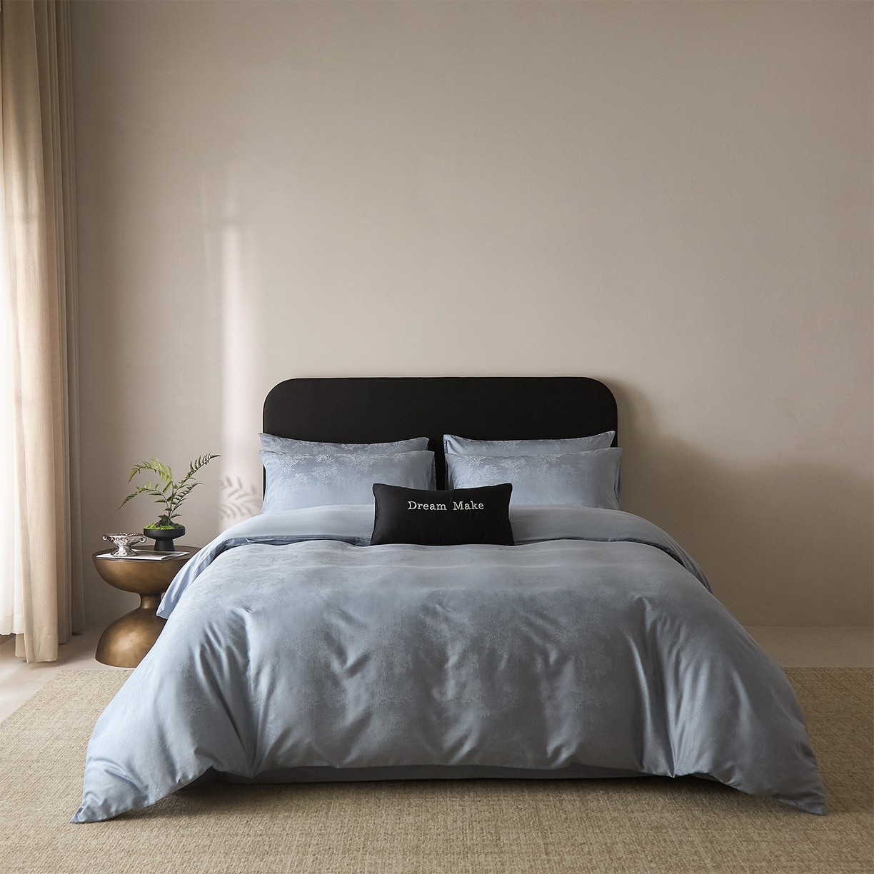 91家纺网 家纺一手货源 找家纺 ONE TWO ONE 121 2026新款60支轻奢天丝棉床上用品四件套天丝棉提花款 微风树夏