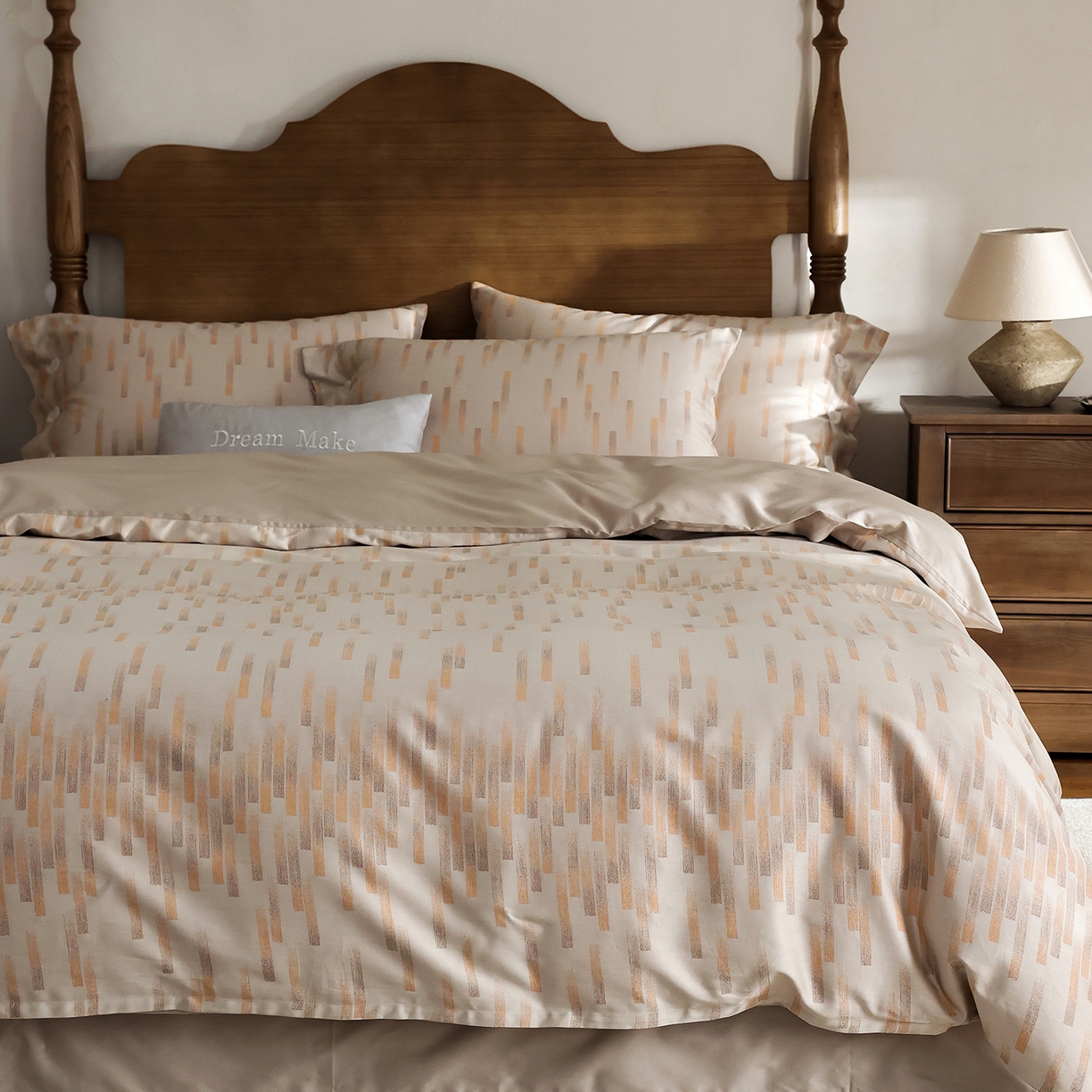 91家纺网 家纺一手货源 找家纺 （总）ONE TWO ONE 121 2026新款100s50支长绒棉全棉纯棉床上用品色织提花四件套-烟花时