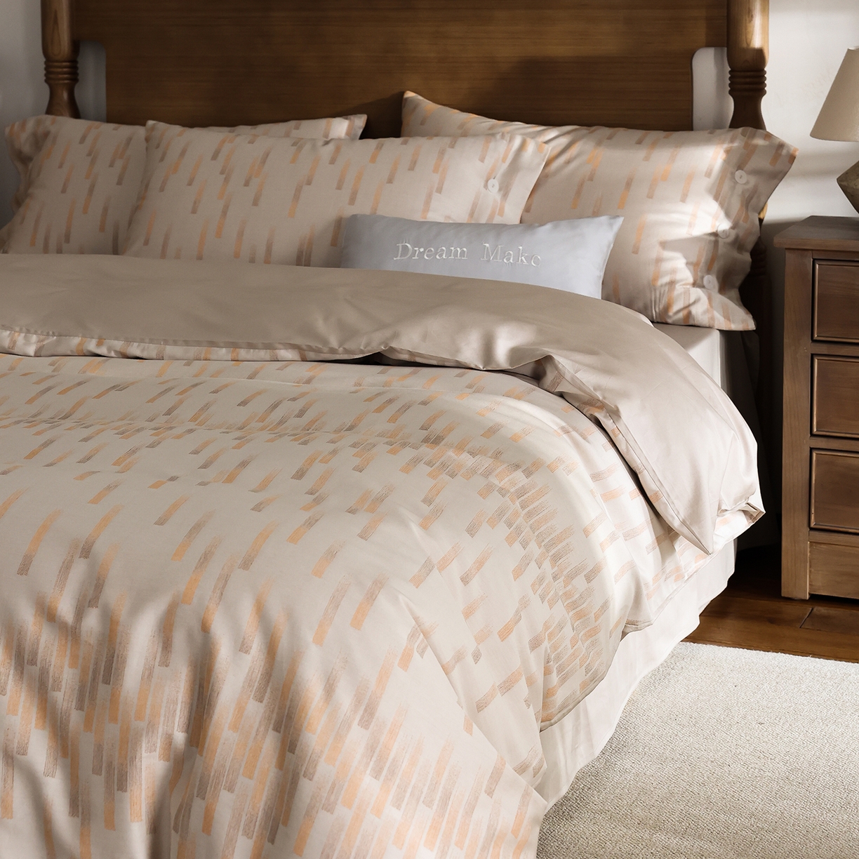 91家纺网 家纺一手货源 找家纺 （总）ONE TWO ONE 121 2026新款100s50支长绒棉全棉纯棉床上用品色织提花四件套-烟花时