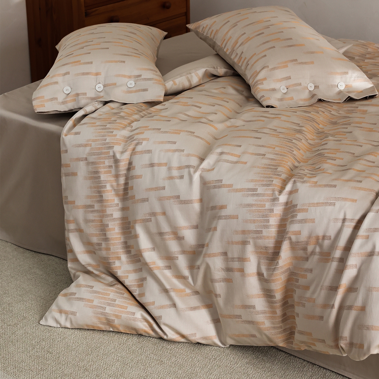 91家纺网 家纺一手货源 找家纺 （总）ONE TWO ONE 121 2026新款100s50支长绒棉全棉纯棉床上用品色织提花四件套-烟花时