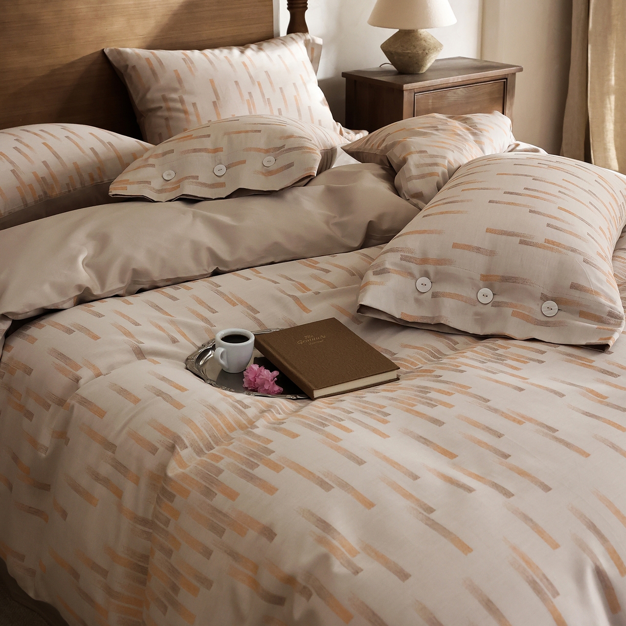 91家纺网 家纺一手货源 找家纺 （总）ONE TWO ONE 121 2026新款100s50支长绒棉全棉纯棉床上用品色织提花四件套-烟花时