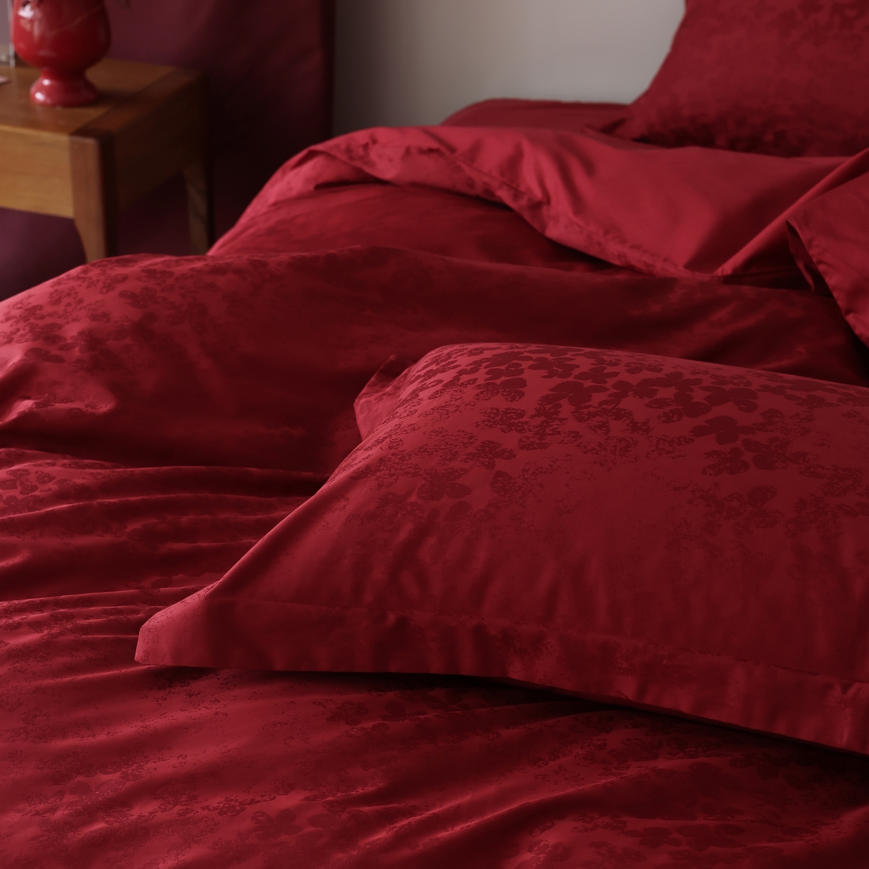 91家纺网 家纺一手货源 找家纺 （总）ONE TWO ONE 121 2026全棉100s长绒棉纯棉50支床上用品结婚大红色婚庆四件套提花-芊千女神