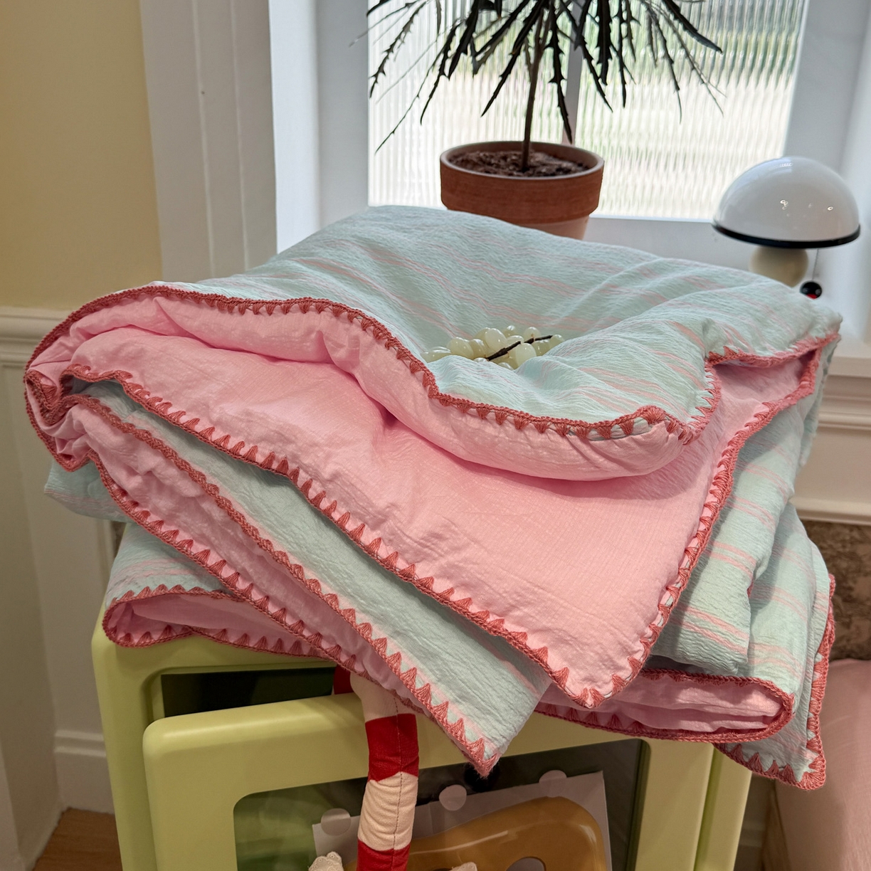 91家纺网 家纺一手货源 找家纺 （总）水墨江南 2026新款云感皱皱纱贝壳边夏被四件套