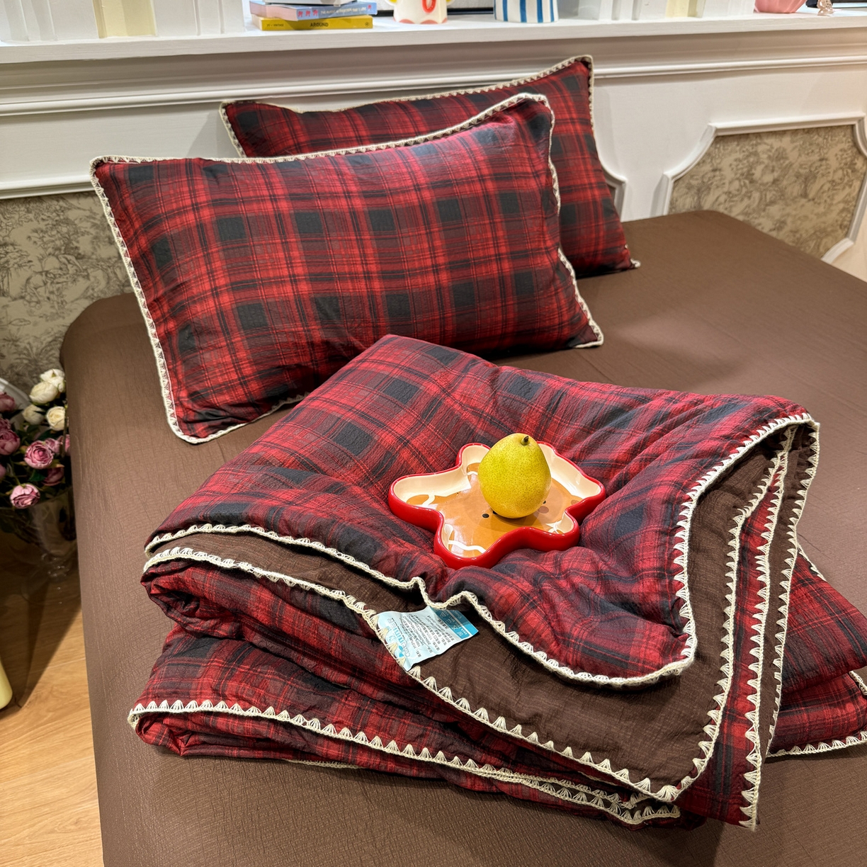 91家纺网 家纺一手货源 找家纺 （总）水墨江南 2026新款云感皱皱纱贝壳边夏被四件套