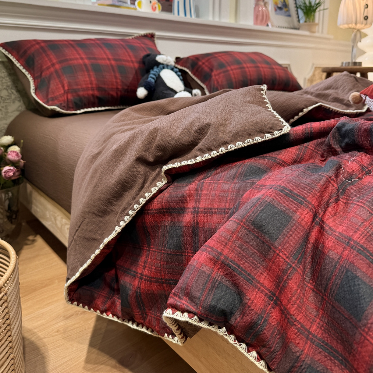 91家纺网 家纺一手货源 找家纺 （总）水墨江南 2026新款云感皱皱纱贝壳边夏被四件套