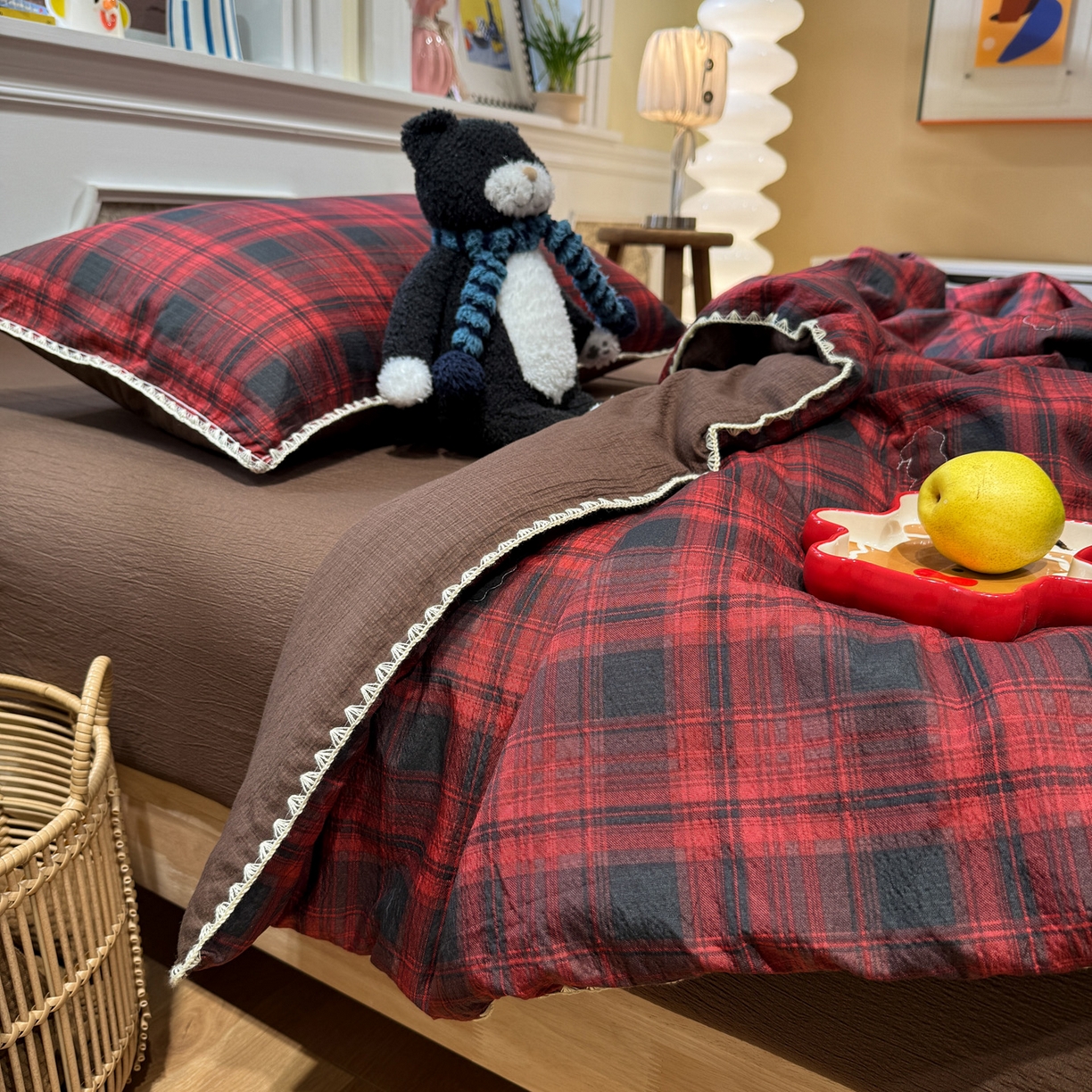 91家纺网 家纺一手货源 找家纺 （总）水墨江南 2026新款云感皱皱纱贝壳边夏被四件套