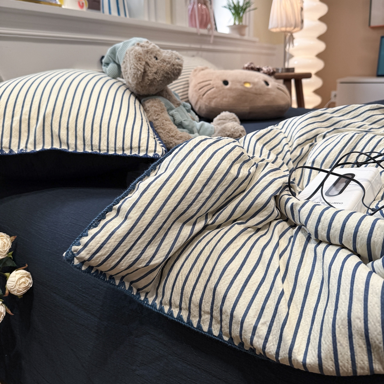 91家纺网 家纺一手货源 找家纺 水墨江南 2026新款云感皱皱纱贝壳边夏被四件套 夏被-海岸蓝