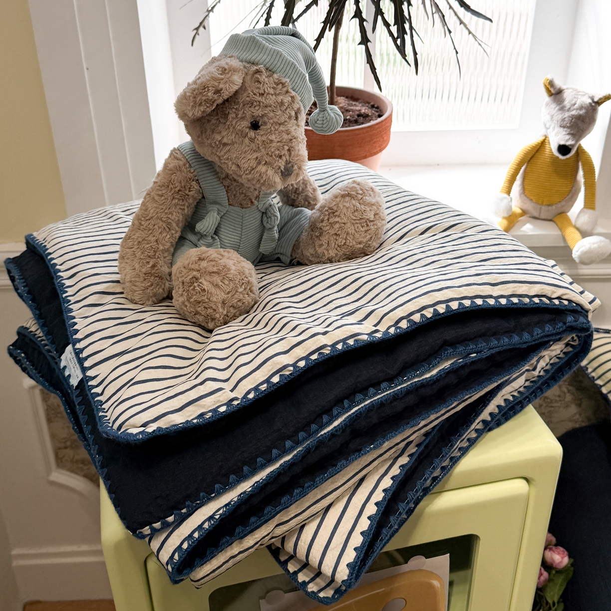 水墨江南 2026新款云感皱皱纱贝壳边夏被四件套 夏被-海岸蓝