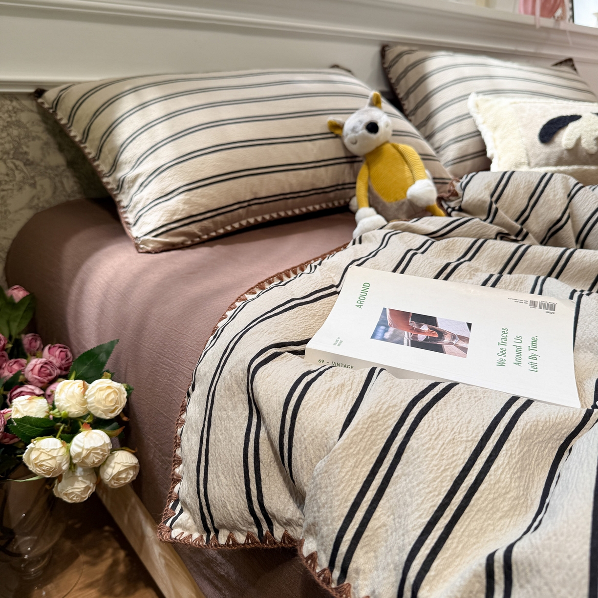 91家纺网 家纺一手货源 找家纺 水墨江南 2026新款云感皱皱纱贝壳边夏被四件套 夏被-简序咖