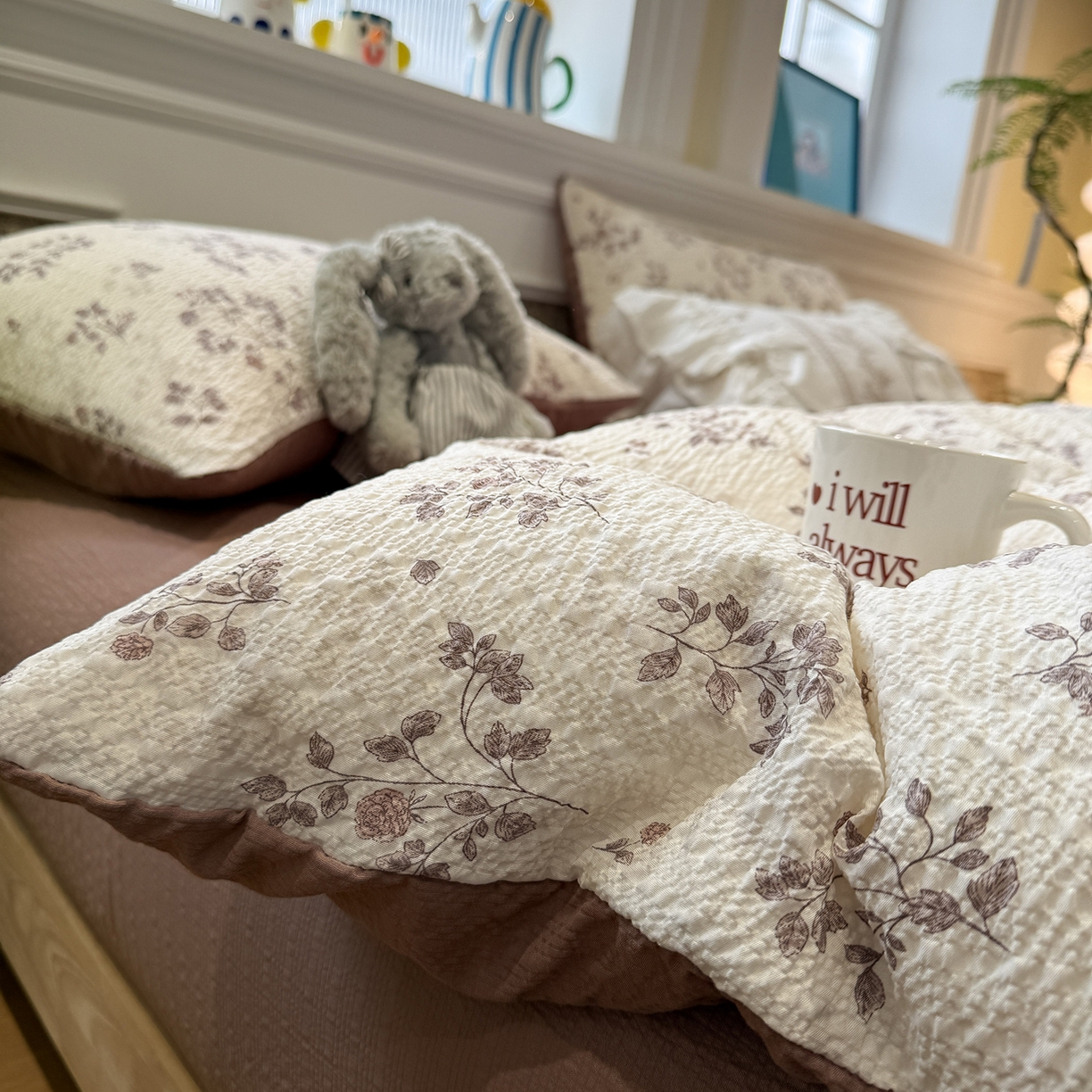 91家纺网 家纺一手货源 找家纺 （总）水墨江南 2026直播热款泡芙棉双层纱四件套