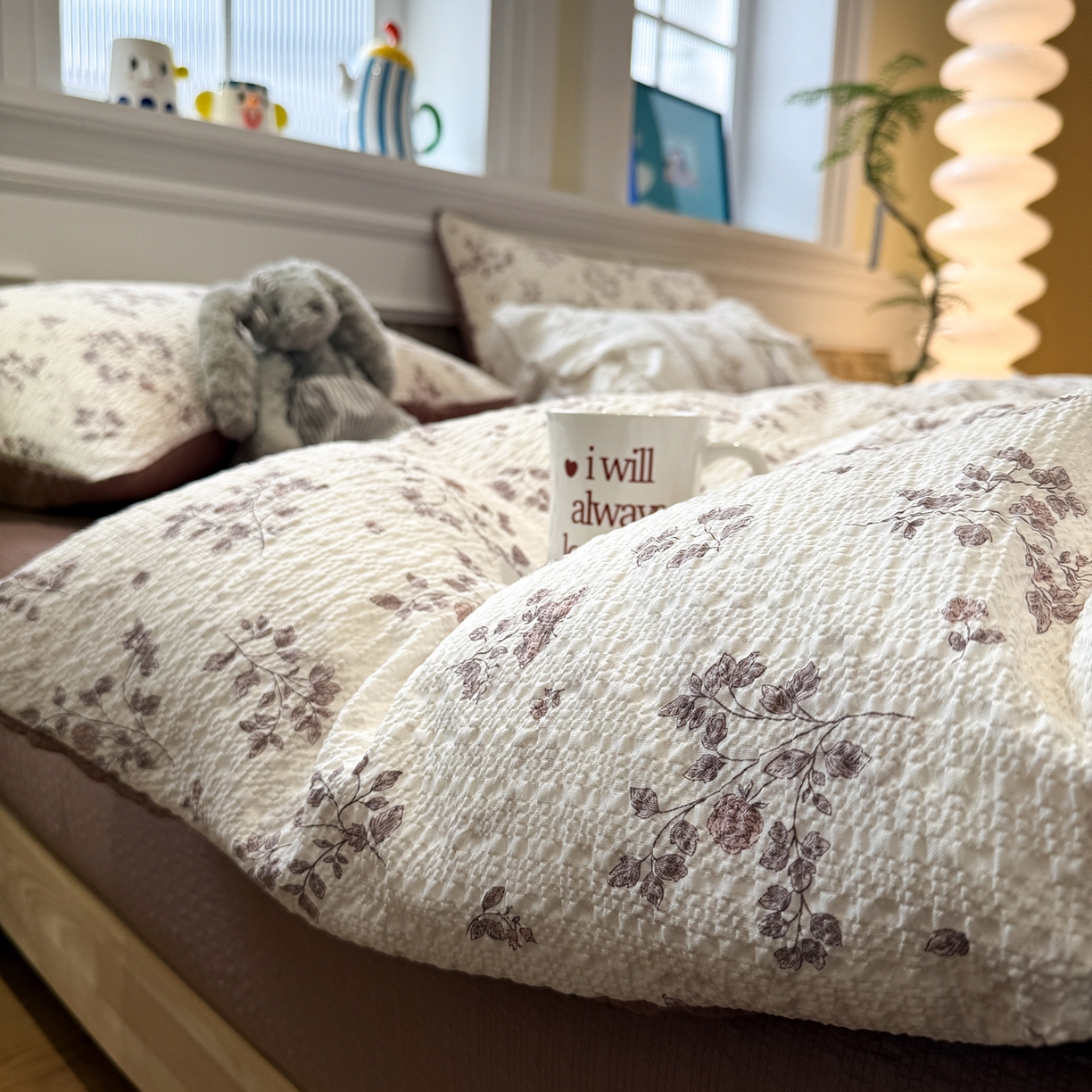 91家纺网 家纺一手货源 找家纺 （总）水墨江南 2026直播热款泡芙棉双层纱四件套