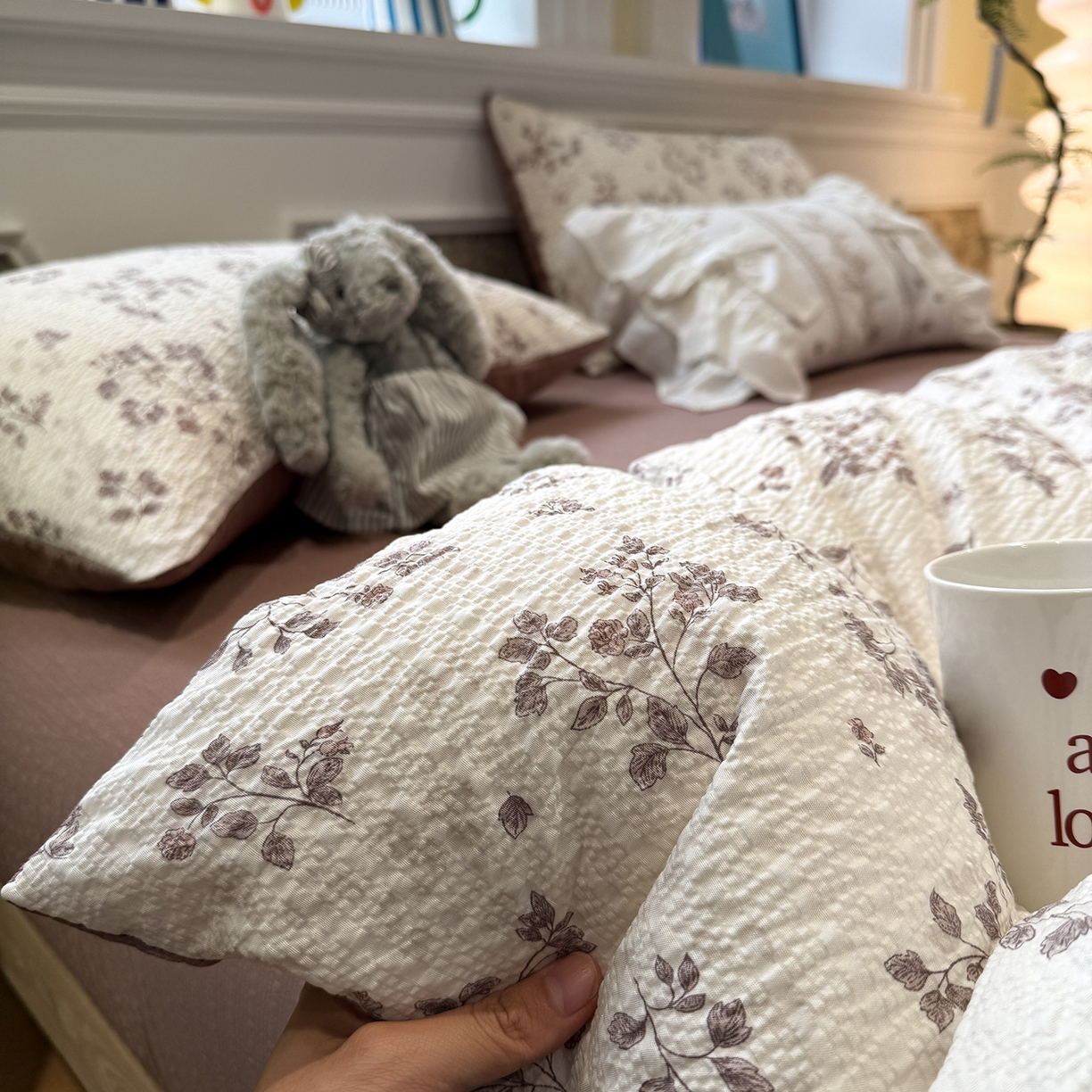 91家纺网 家纺一手货源 找家纺 （总）水墨江南 2026直播热款泡芙棉双层纱四件套